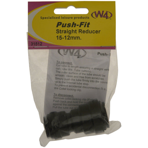 MDS1203 W4 push fit straight Reducer 15mm 31512 W4 - Dynamic Drive