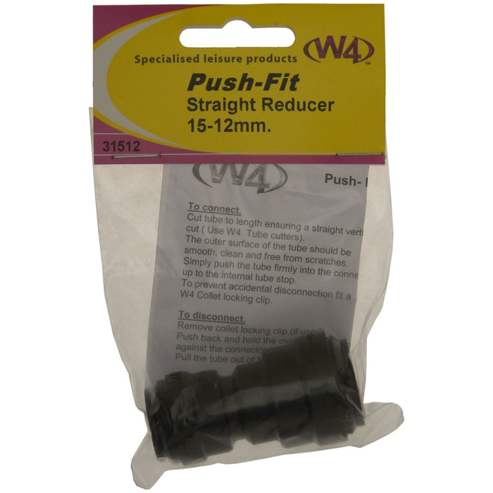 MDS1203 W4 push fit straight Reducer 15mm 31512 W4 - Dynamic Drive