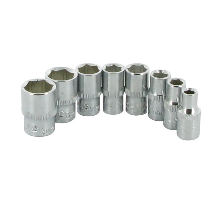 Silverline Socket Set 1/4" Drive Metric 6pt 8pce 5 - 13mm Silverline - Dynamic Drive