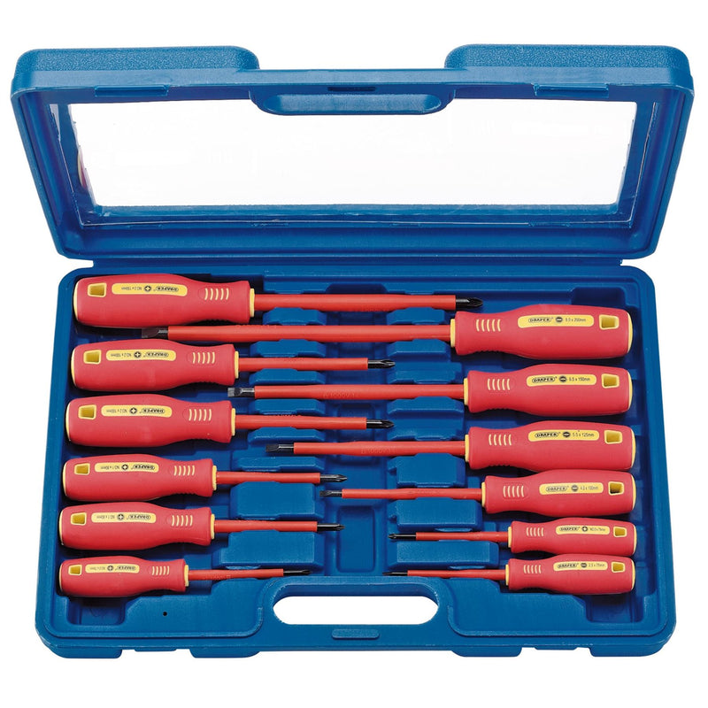 Draper Fully Insulated Screwdriver Set (12 Piece) 46541 Draper - Dynamic Drive