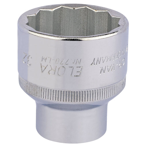 Draper Elora Bi-Hexagon Socket, 1/2" Sq. Dr., 32mm 24765 Draper - Dynamic Drive