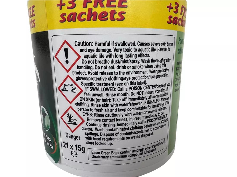 Elsan Green Bags Chemical Cassette Toilet Sachets Camping Caravan Motorhome Elsan - Dynamic Drive