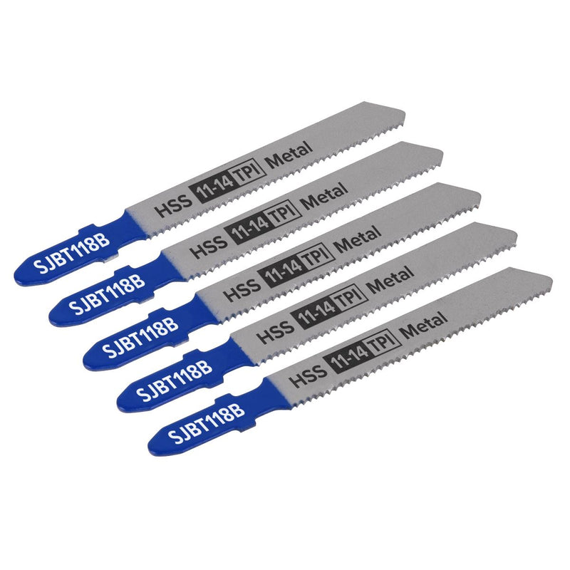 Sealey Jigsaw Blade Metal 92mm 11-14tpi Pack of 5 SJBT118B Sealey - Dynamic Drive