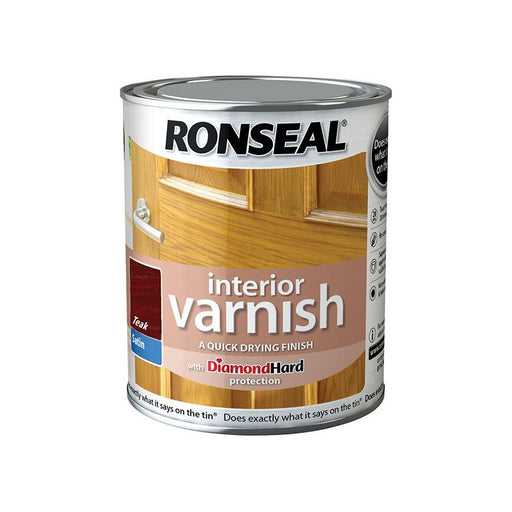 Ronseal Interior Varnish Quick Dry Satin Teak 750ml Ronseal - Dynamic Drive