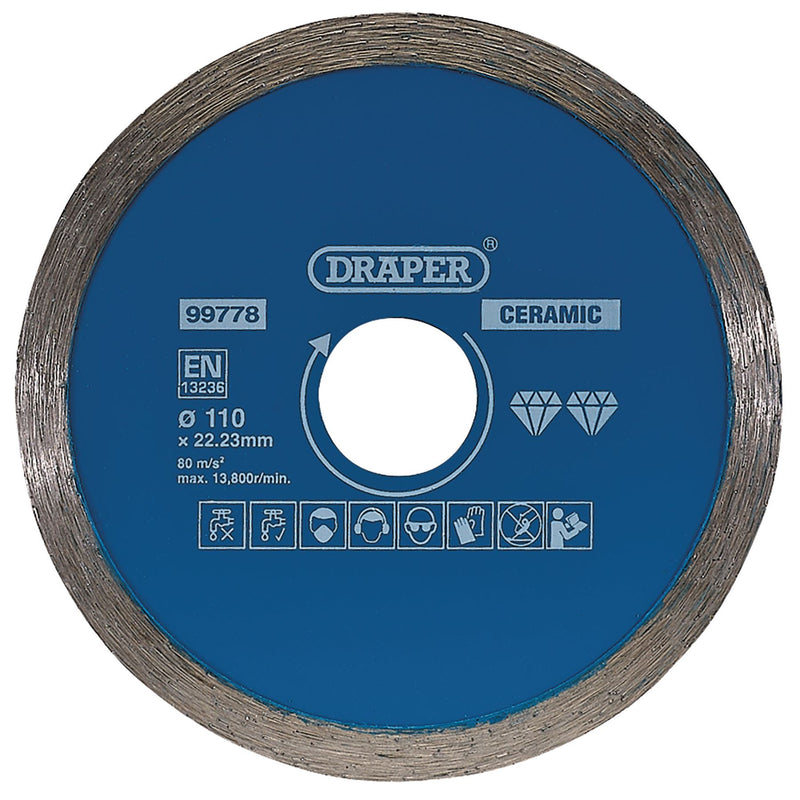 Draper Continuous Diamond Blade, 110mm 99778 Draper - Dynamic Drive