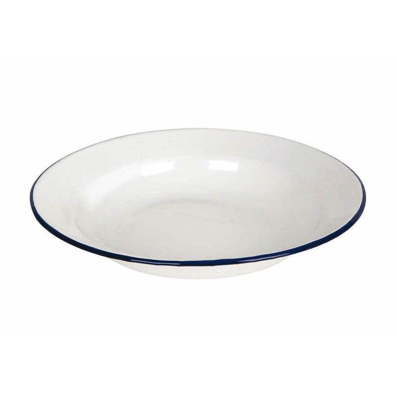 Bo-Camp Plate Enamel Dia 24cm White/Blue Bo-Camp - Dynamic Drive