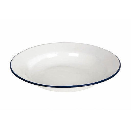 Bo-Camp Plate Enamel Dia 24cm White/Blue Bo-Camp - Dynamic Drive