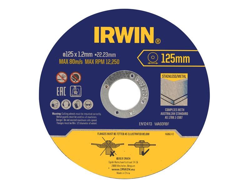 Irwin® Metal Cutting Disc 125 x 1.2 x 22.2mm Tin of 10 IRWIN® - Dynamic Drive