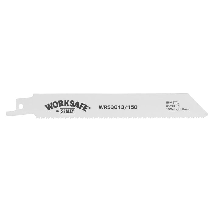 Sealey Reciprocating Saw Blade 150mm 14tpi Pack of 5 WRS3013/150 Sealey - Dynamic Drive