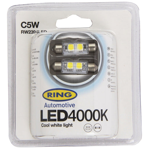 Ring Automotive RW2394LED 12V C5W 4000K Ring Cool White Led (239) Ring Automotive - Dynamic Drive