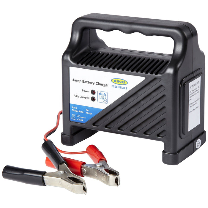 Ring RCB4 Essentials Battery Charger, 12 V, 4 A,Black Ring Automotive - Dynamic Drive