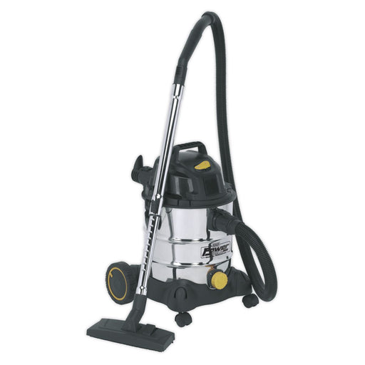 Sealey Vacuum Cleaner Ind Wet & Dry 20L 1250W/110V Stainless Drum PC200SD110V Sealey  - Dynamic Drive