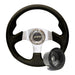 300mm Black Leather Steering Wheel + Boss fits Honda Civic 1991-1996 Mountney Classic  - Dynamic Drive