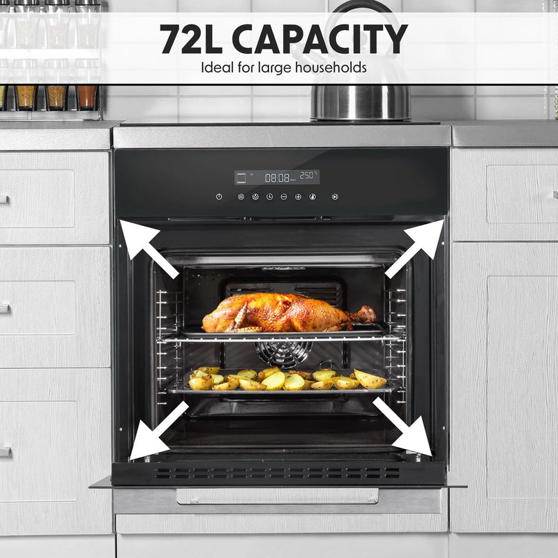 Baridi Integrated Fan-Assisted Electric Oven 60cm 72L Capacity - Black Baridi - Dynamic Drive