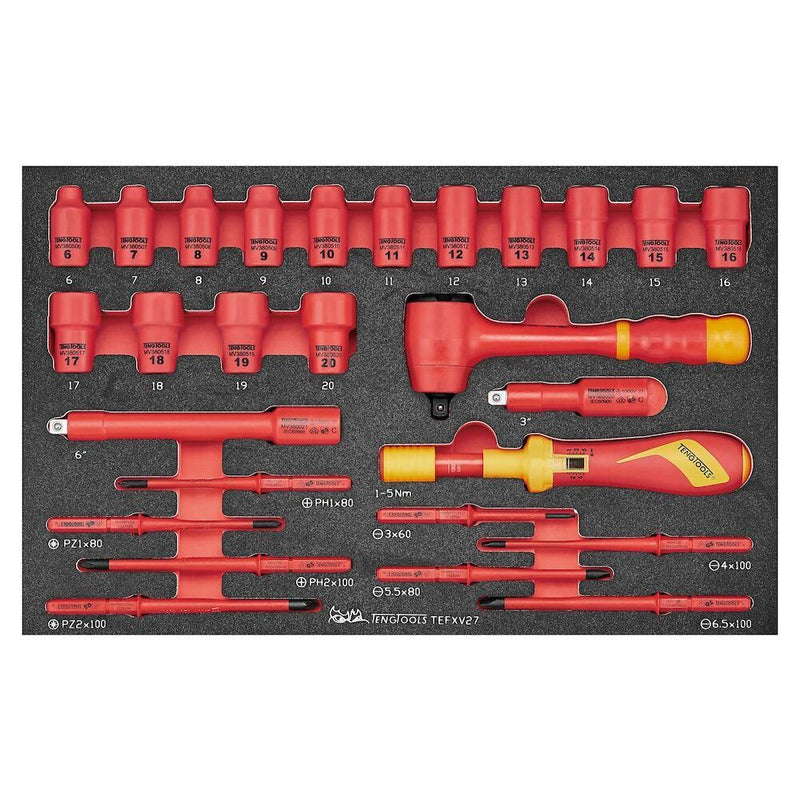Teng Tools Insulated Torque Screwdriver Set FOAM3 27 Pieces Teng Tools - Dynamic Drive