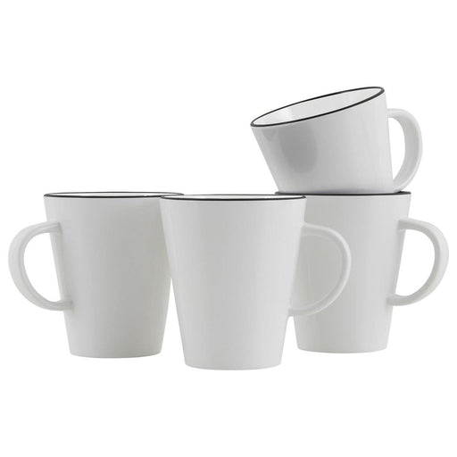 Gimex Linea Line Mug Black 4 Pieces Gimex - Dynamic Drive