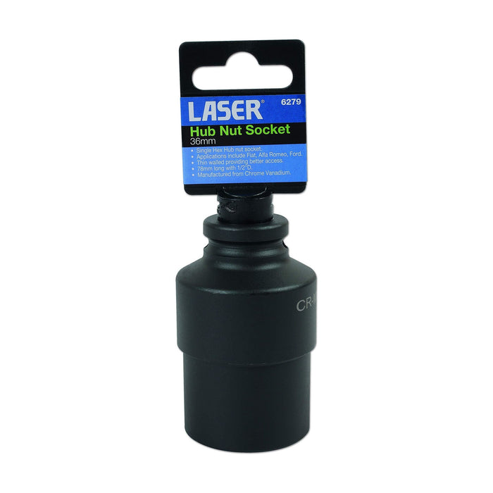 Laser Deep Hub Nut Socket 1/2"D 36mm - Thin Walled 6279 Laser - Dynamic Drive