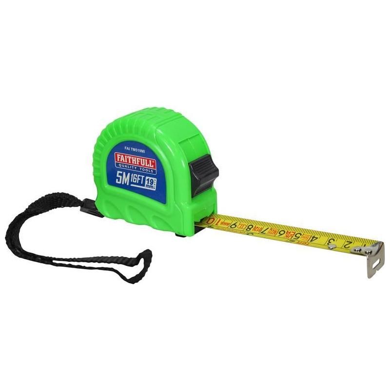 Faithfull Twin Lock Tape Measure 5m/16ft (Width 19mm) Faithfull - Dynamic Drive