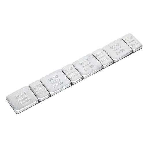 Sealey Wheel Weight 5 & 10g Adhesive Zinc Plated Steel Strip of 8 (4 x Each Weig Sealey - Dynamic Drive