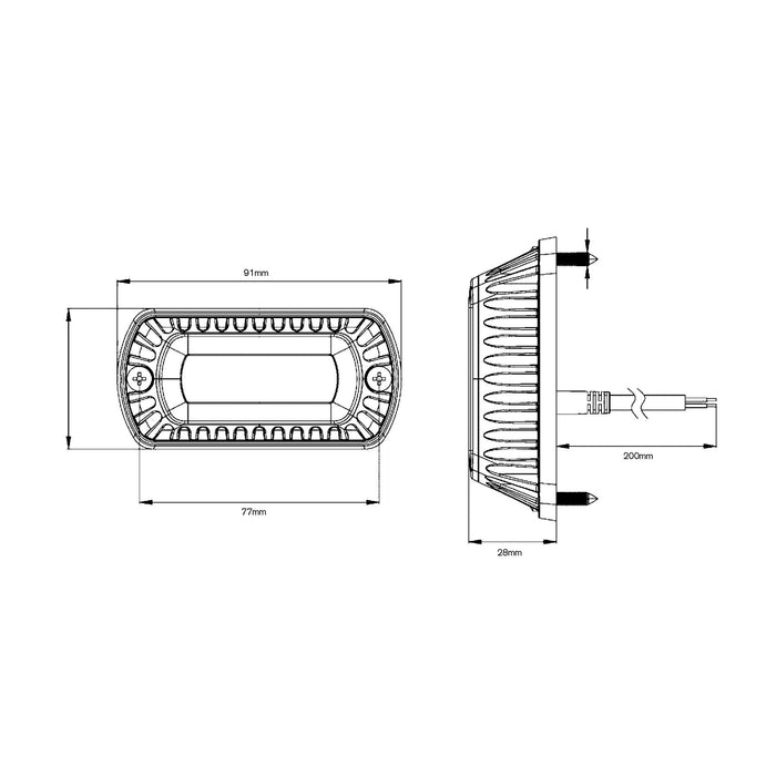 Ring Amber Strobe 3 LED R65 - RCV2212 Ring Automotive - Dynamic Drive