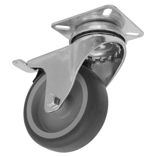 Sealey Medium-Duty Thermoplastic Swivel Castor Wheel with Total Lock75mm Trade Sealey - Dynamic Drive