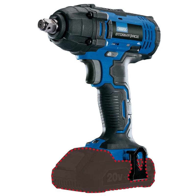 Draper Storm Force 20V Mid-Torque Impact Wrench, 1/2", 250Nm (Sold Bare) Draper - Dynamic Drive