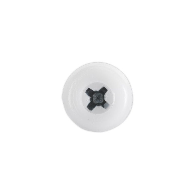 Sealey Number Plate Screw Plastic Head 4.8 x 24mm White Pack of 50 PTNP5 Sealey  - Dynamic Drive