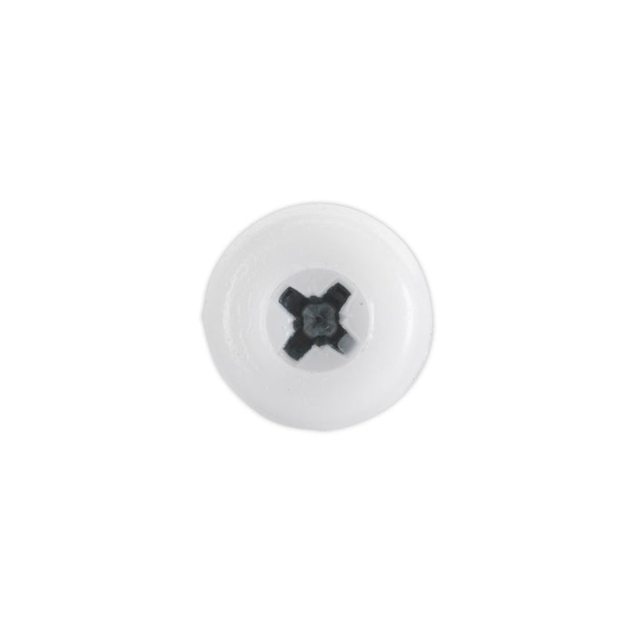 Sealey Number Plate Screw Plastic Head 4.8 x 24mm White Pack of 50 PTNP5 Sealey  - Dynamic Drive