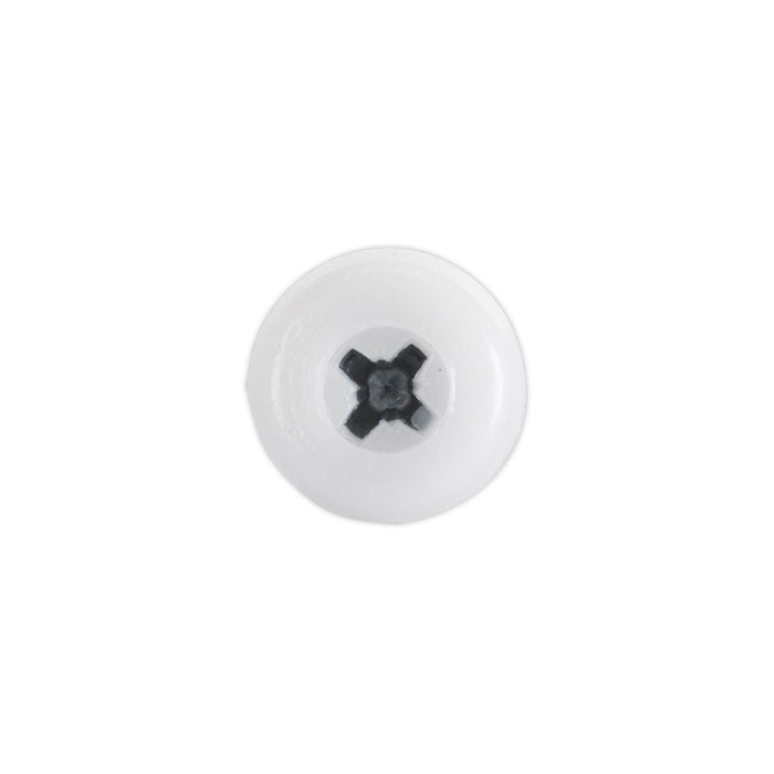 Sealey Numberplate Screw Plastic Enclosed Head 4.8 x 24mm White Pack of 50 PTNP5 Sealey - Dynamic Drive