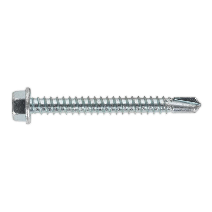 Sealey Self Drilling Screw 5.5 x 50mm Hex Head Zinc Pack of 100 SDHX5550 Sealey - Dynamic Drive
