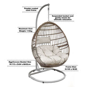 Dellonda Single Swinging Egg Chair with Cushion DG60 Dellonda - Dynamic Drive