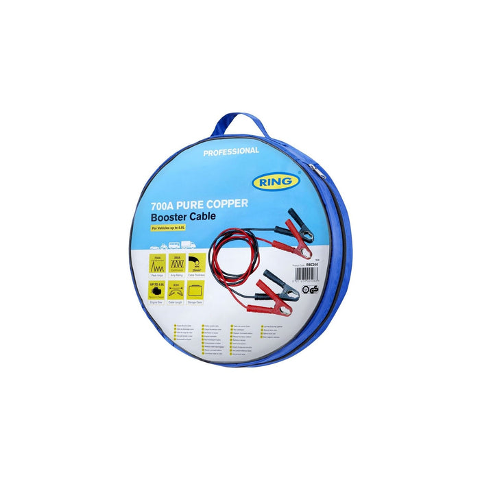 Ring Automotive RBC250A Insulated and Heavy Duty Clamps Plastic Bag, 350 A, 25 m Ring Automotive - Dynamic Drive