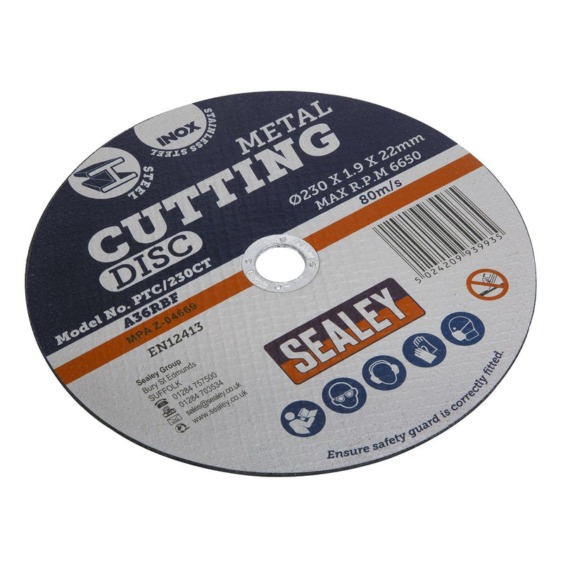 Sealey Cutting Disc230 x 2mm22mm Bore PTC/230CT Sealey - Dynamic Drive