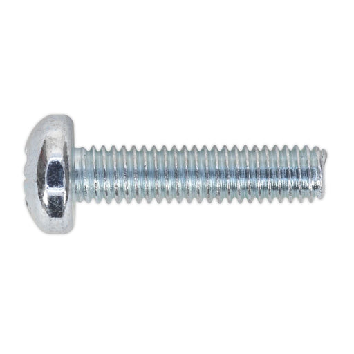 Sealey Machine Screw M6 x 25mm Pan Head Pozi Zinc Pack of 50 MSP625 Sealey - Dynamic Drive