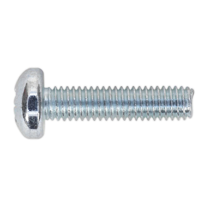 Sealey Machine Screw M6 x 25mm Pan Head Pozi Zinc Pack of 50 MSP625 Sealey - Dynamic Drive