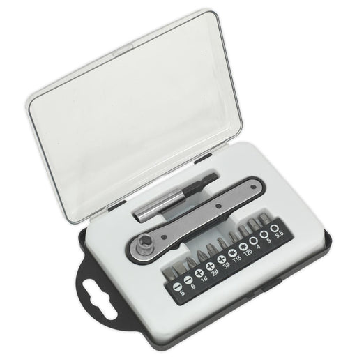 Siegen 12pc Ratchet Driver Bit Set in Case Screwdriver Slotted Phillips Trx Bits Siegen  - Dynamic Drive