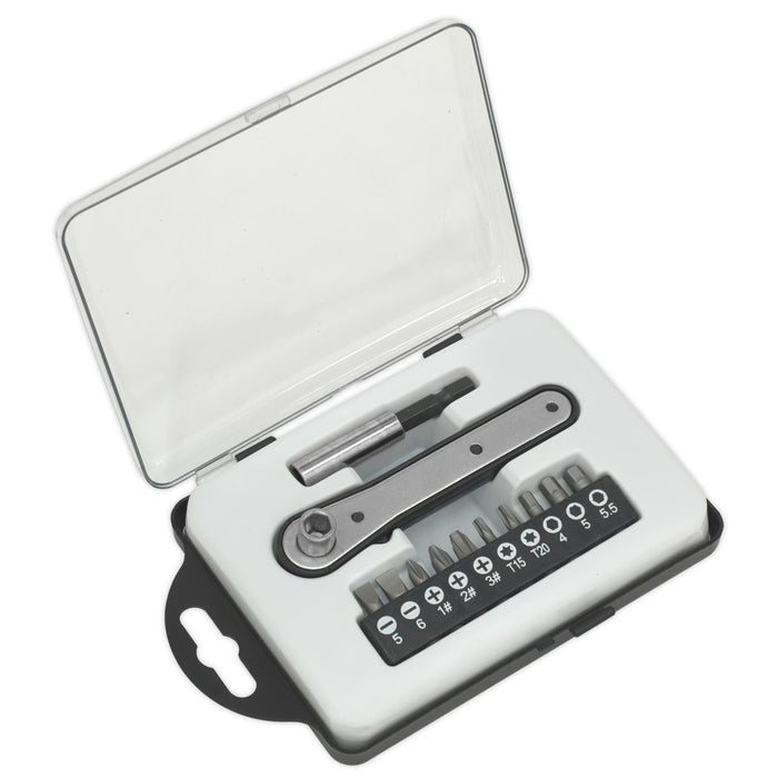 Siegen 12pc Ratchet Driver Bit Set in Case Screwdriver Slotted Phillips Trx Bits Siegen  - Dynamic Drive
