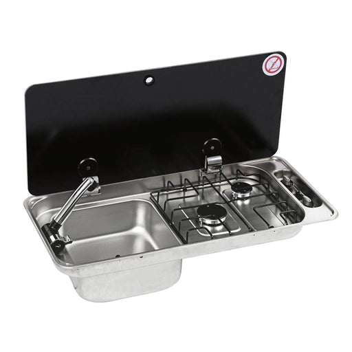 CAN Randi Hob & LH Sink 716 x 340mm (Single Glass Lid / 2 Burners / Piezo) CAN - Dynamic Drive