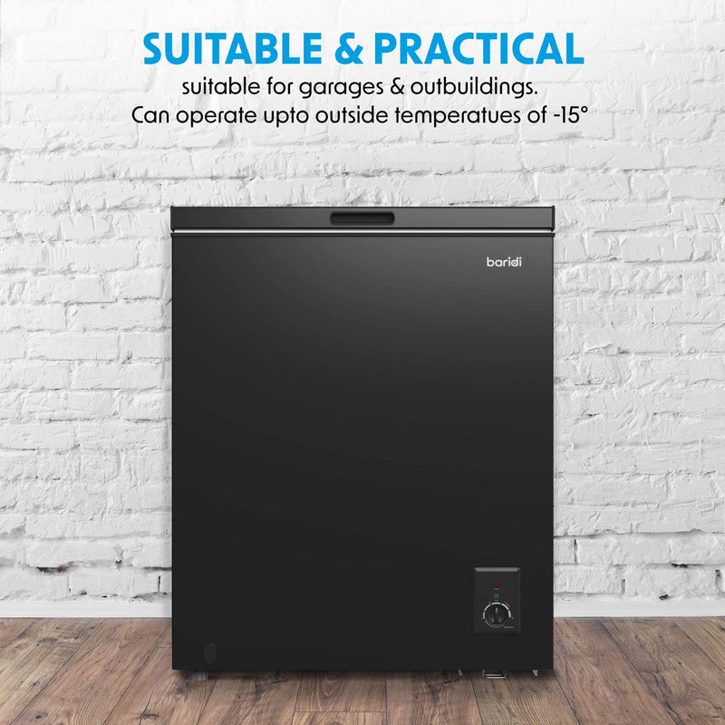 Baridi Freestanding Chest Freezer 142L Capacity - Black DH152 Baridi - Dynamic Drive
