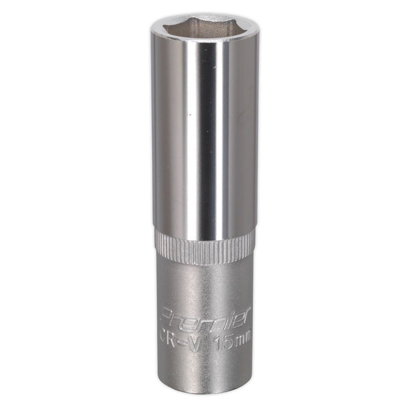 Sealey WallDrive Socket 15mm Deep 1/2"Sq Drive S1215D Sealey - Dynamic Drive