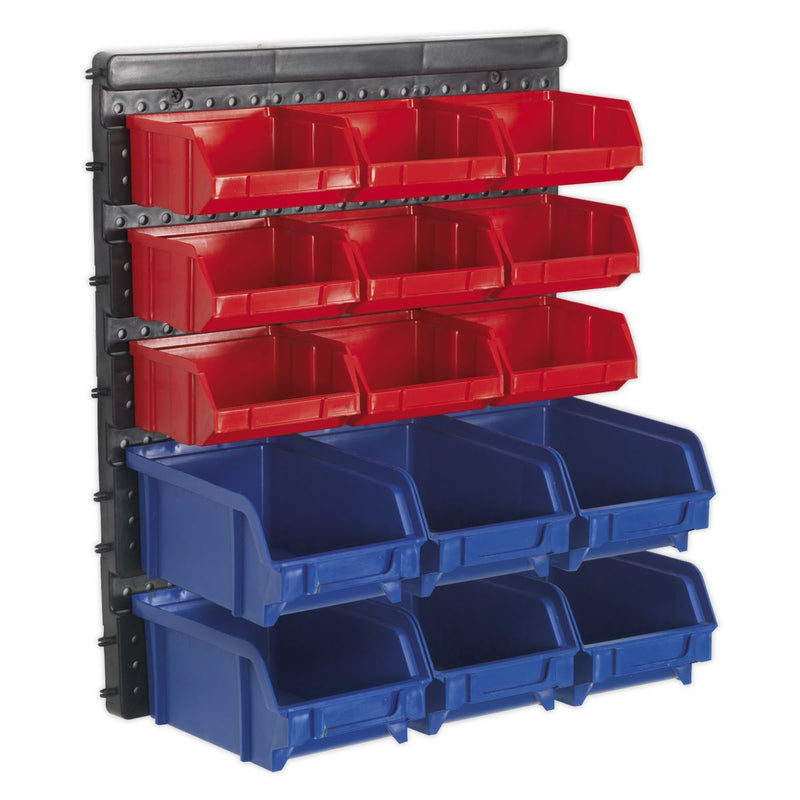 Sealey Bin Storage System Wall Mounting 15 Bins TPS1569WM Sealey - Dynamic Drive