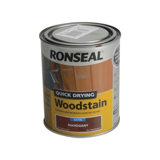Ronseal Quick Drying Woodstain Satin Mahogany 750ml Ronseal - Dynamic Drive