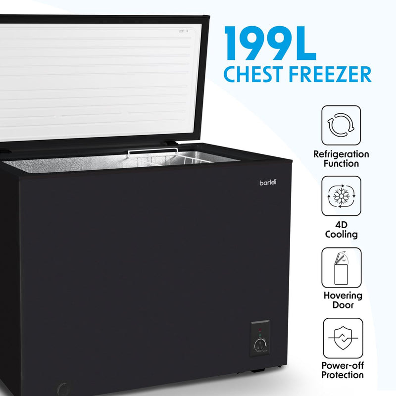 Baridi Freestanding Chest Freezer 199L Capacity - Black DH151 Baridi - Dynamic Drive