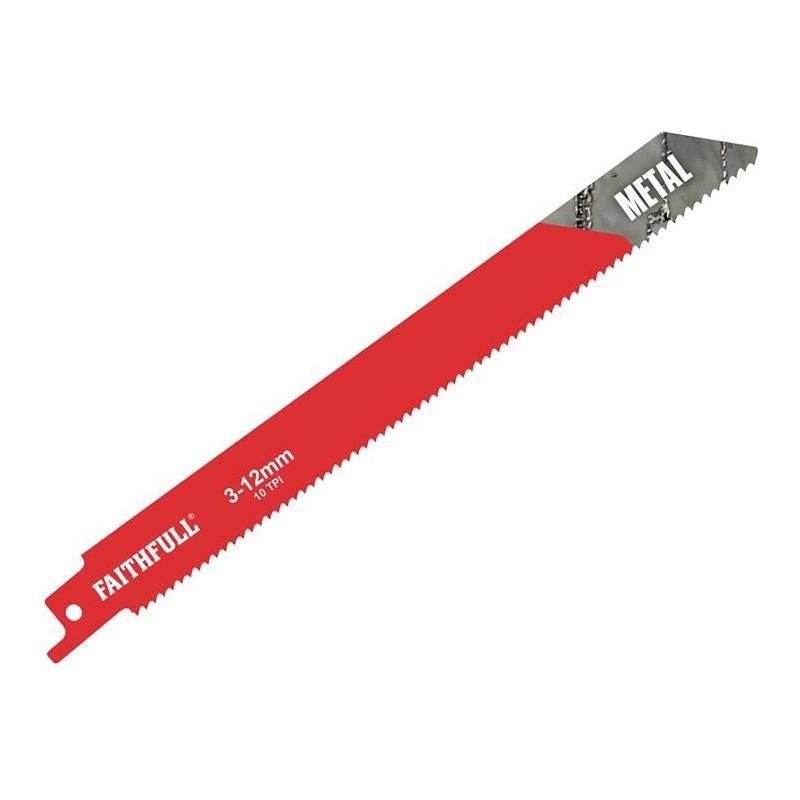 Faithfull S1118BF Sabre Saw Blade Metal 200mm 10 TPI (Pack of 5) Faithfull - Dynamic Drive