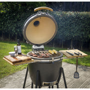 Dellonda Deluxe 22"(56cm) Ceramic Kamado Style BBQ with Wheeled Stand Dellonda - Dynamic Drive