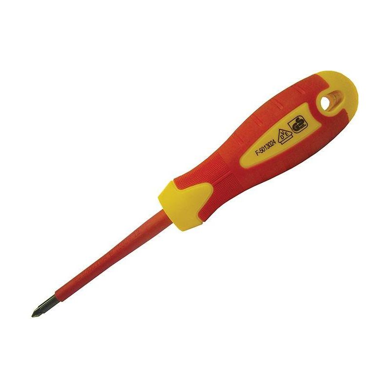 Faithfull VDE Soft Grip Screwdriver Pozidriv Tip PZ2 x 100mm Faithfull - Dynamic Drive