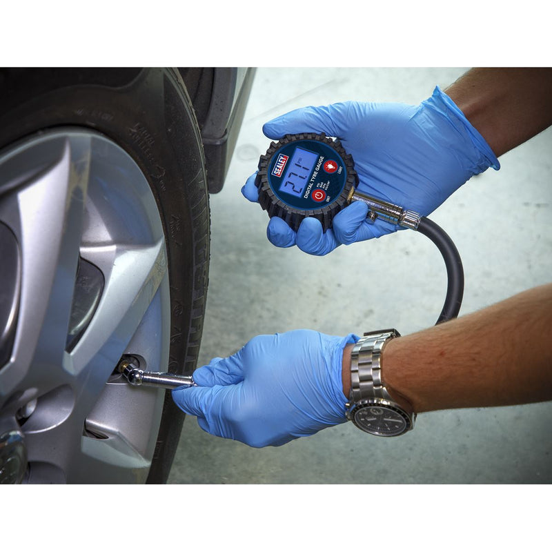Sealey Digital Tyre Pressure Gauge with Push-On Connector TST002 Sealey - Dynamic Drive