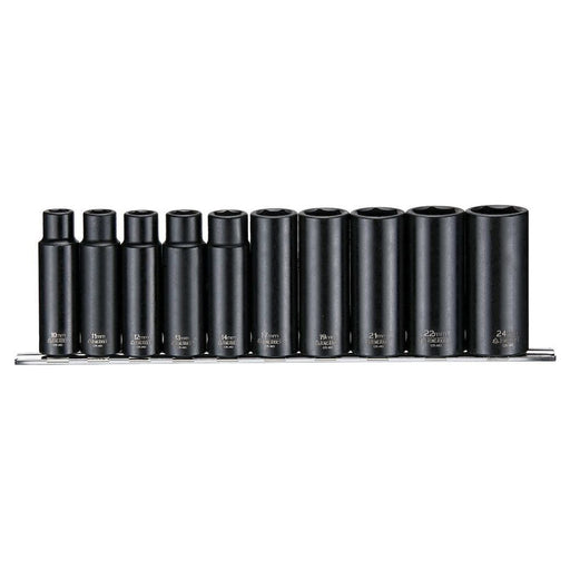Teng Tools 1/2" Deep Impact Socket Clip Rail Set ANSI 10 Pieces Teng Tools - Dynamic Drive