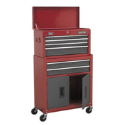 Sealey Topchest & Rollcab Combination 6 Drawer with Ball-Bearing Slides- Red Sealey - Dynamic Drive