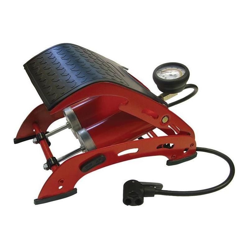 Faithfull Foot Pump Double Cylinder with Gauge Faithfull - Dynamic Drive